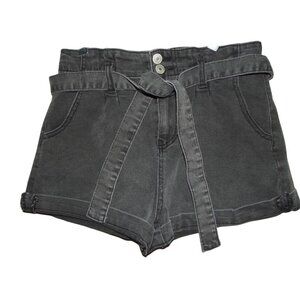 NOBO Jean Shorts Womens Size XS (1) Black Mid Rise Paper bag Waist